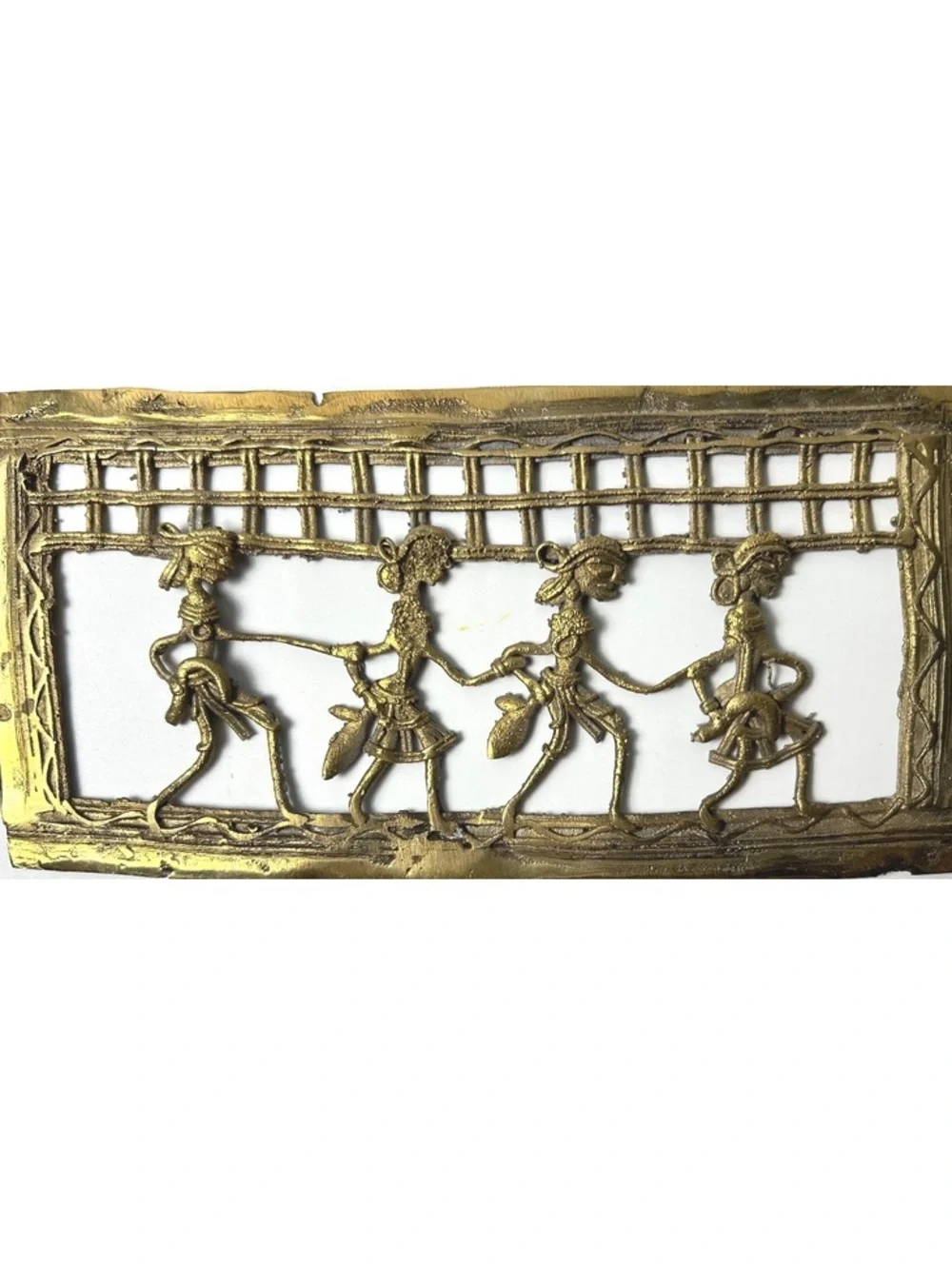 Vintage Brass Dhokra Wall Hanging from India